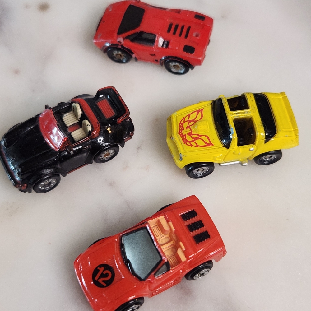 Micro Machine Vintage Toy Car Collection - Red, Yellow, and Black 1970's